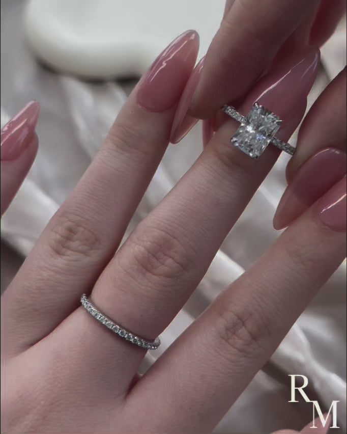 Rodiffy Moissanite 3.5 Ct Radiant Cut White Gold Wedding Ring For Women