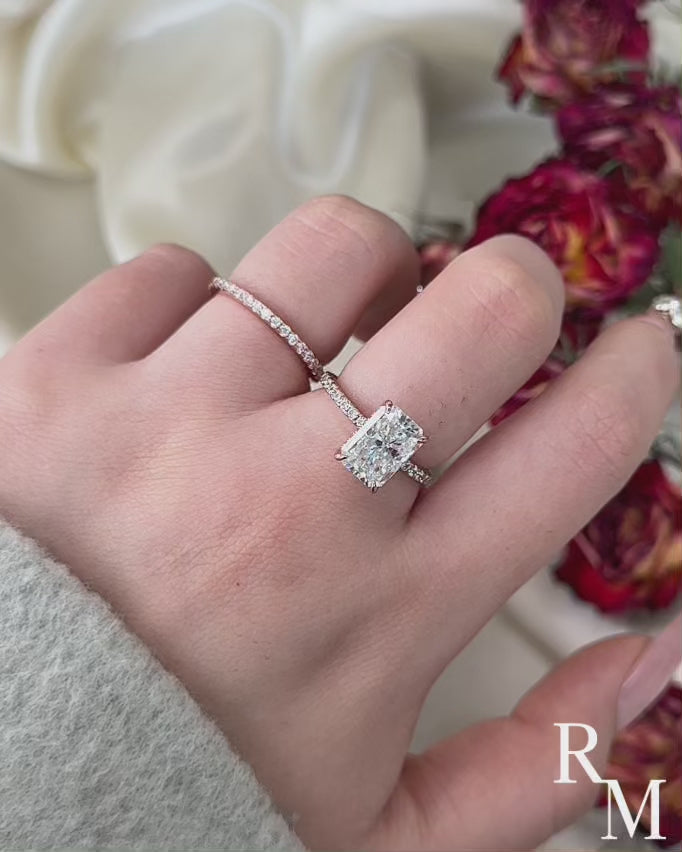Rodiffy Moissanite 3.5 Ct Radiant Cut Rose Gold Wedding Ring For Women