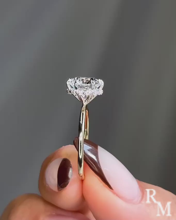 Rodiffy Moissanite Two-tone 2.0 Ct Round Cut Promise Ring For Women