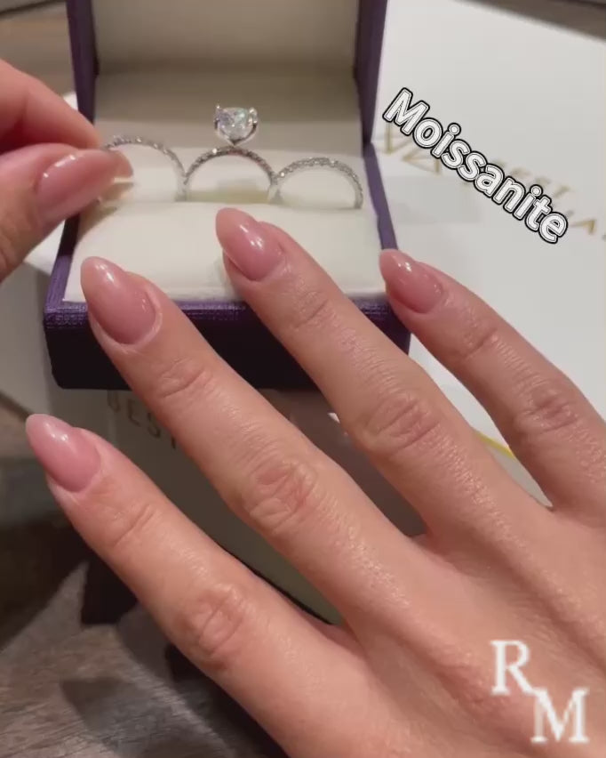Rodiffy Moissanite 2.0 Ct Round Cut Wedding Ring Set For Women