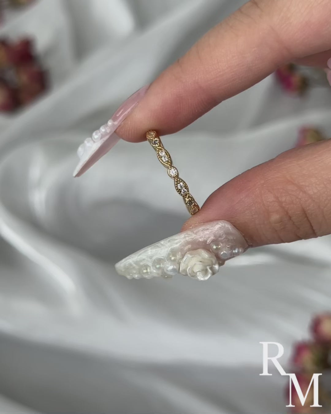 Moissanite 0.3Ct Yellow Gold Pavé Eternity Wedding Ring