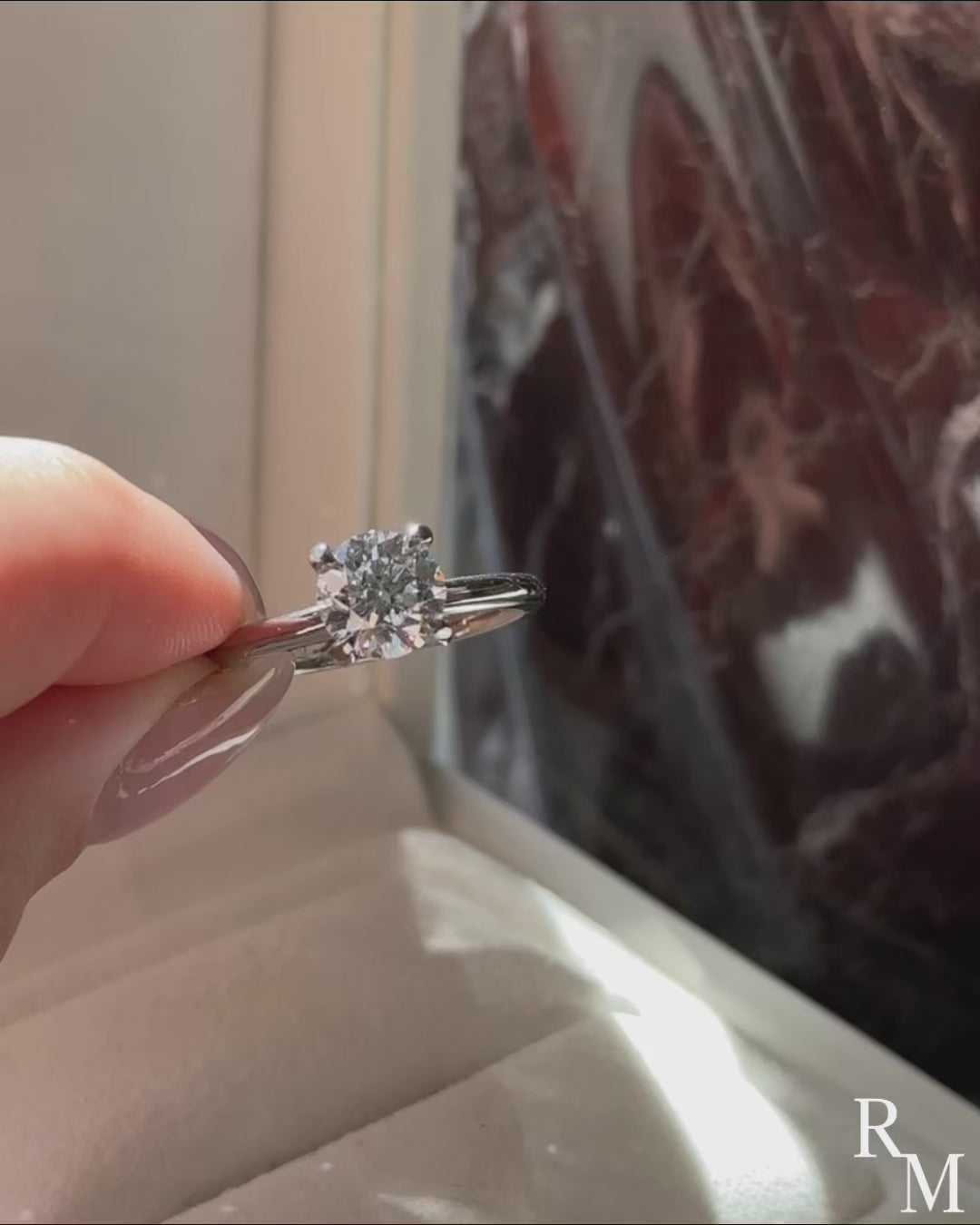 Rodiffy Moissanite 2.0 Ct Round Cut White Gold Promise Ring