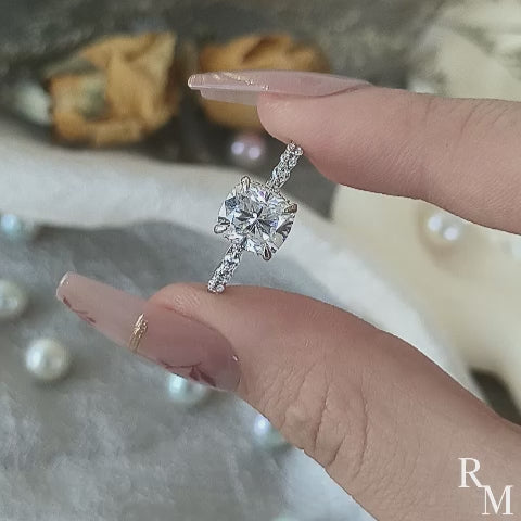Rodiffy Moissanite 2.0 Ct White Gold Cushion Cut Bridal Ring