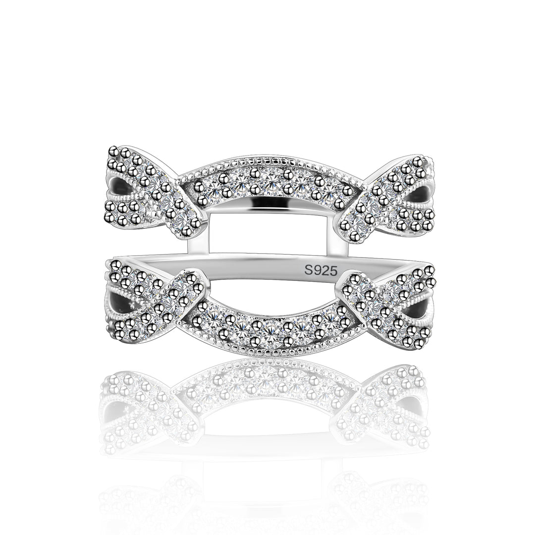 Moissanite 1.0Ct Round Cut Jacket Wedding Band