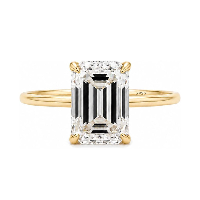Rodiffy Moissanite 3.5 Ct Emerald Cut Solitaire Engagement Ring For Her