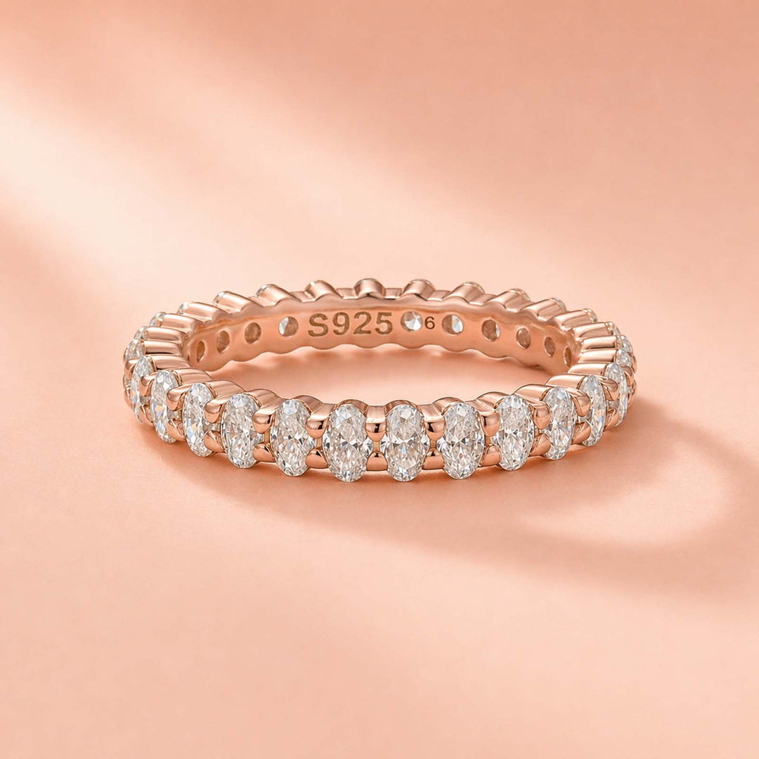 Rodiffy Moissanite 3.0 Ct Oval Cut Full Wedding Band for Women