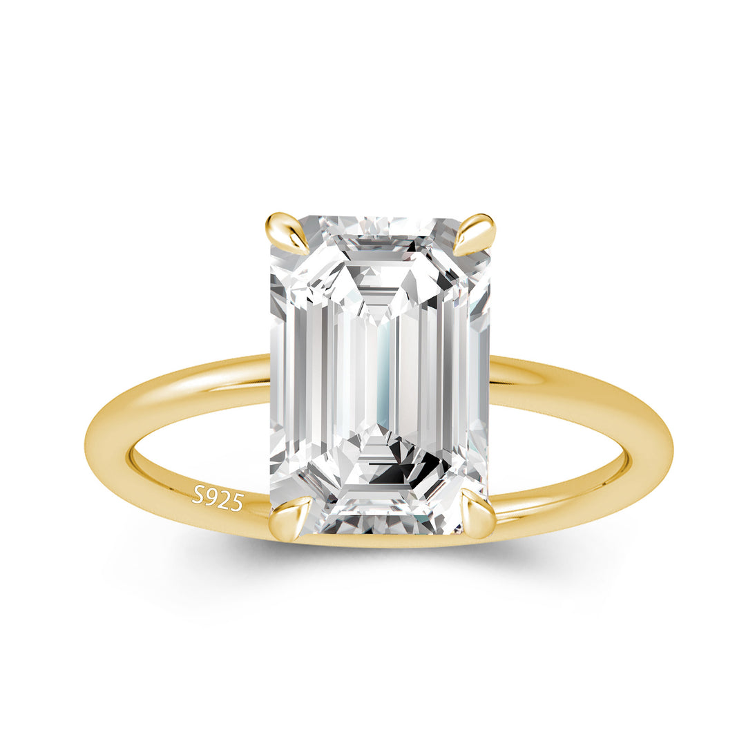 Rodiffy Moissanite 3.5 Ct Emerald Cut Solitaire Engagement Ring For Her