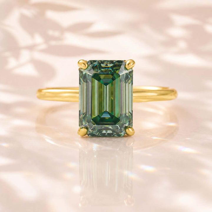 Rodiffy Moissanite 2.0Ct/3.5 Ct Emerald Cut Solitaire Engagement Ring For Her