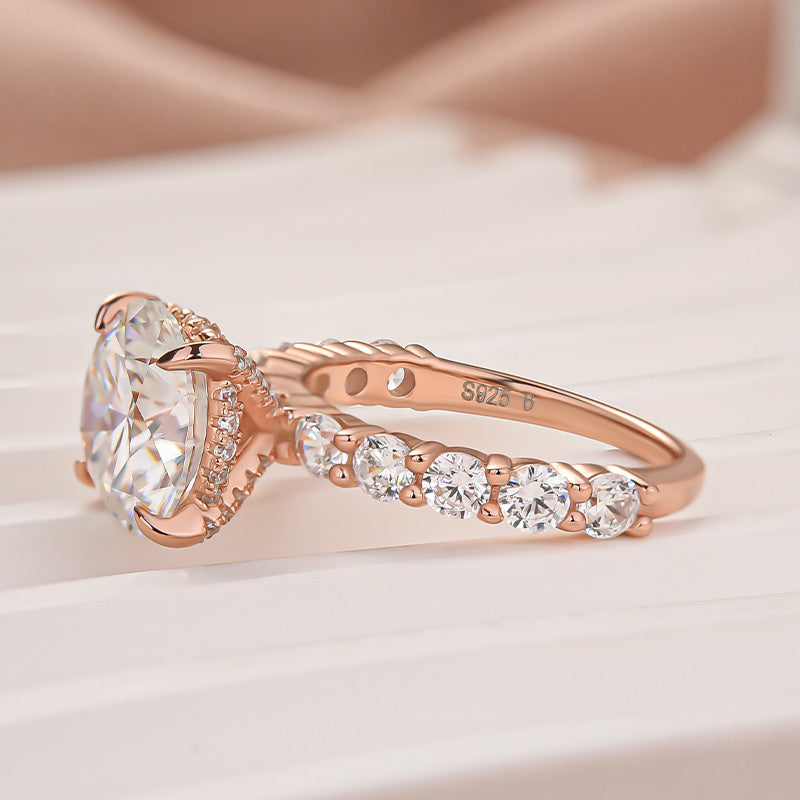 Rodiffy Moissanite 4.0 Ct Round Rose Gold Engagement Ring