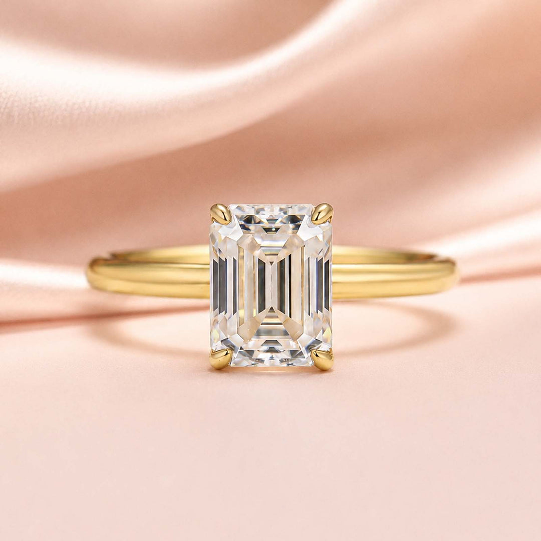 Rodiffy Moissanite 2.0Ct/3.5 Ct Emerald Cut Solitaire Engagement Ring For Her