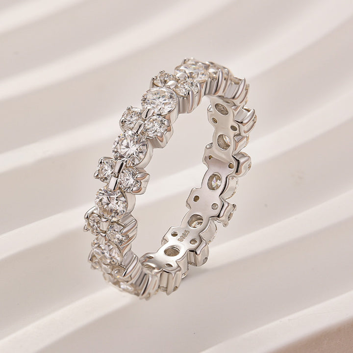 Moissanite 2.5 Ct Round Cut Full Wedding Band for Women