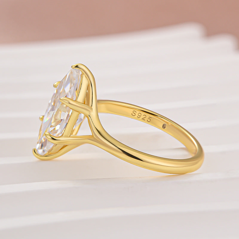3.0Ct Split Shank Marquise Cut Moissanite Ring in S925 Sterling Silver