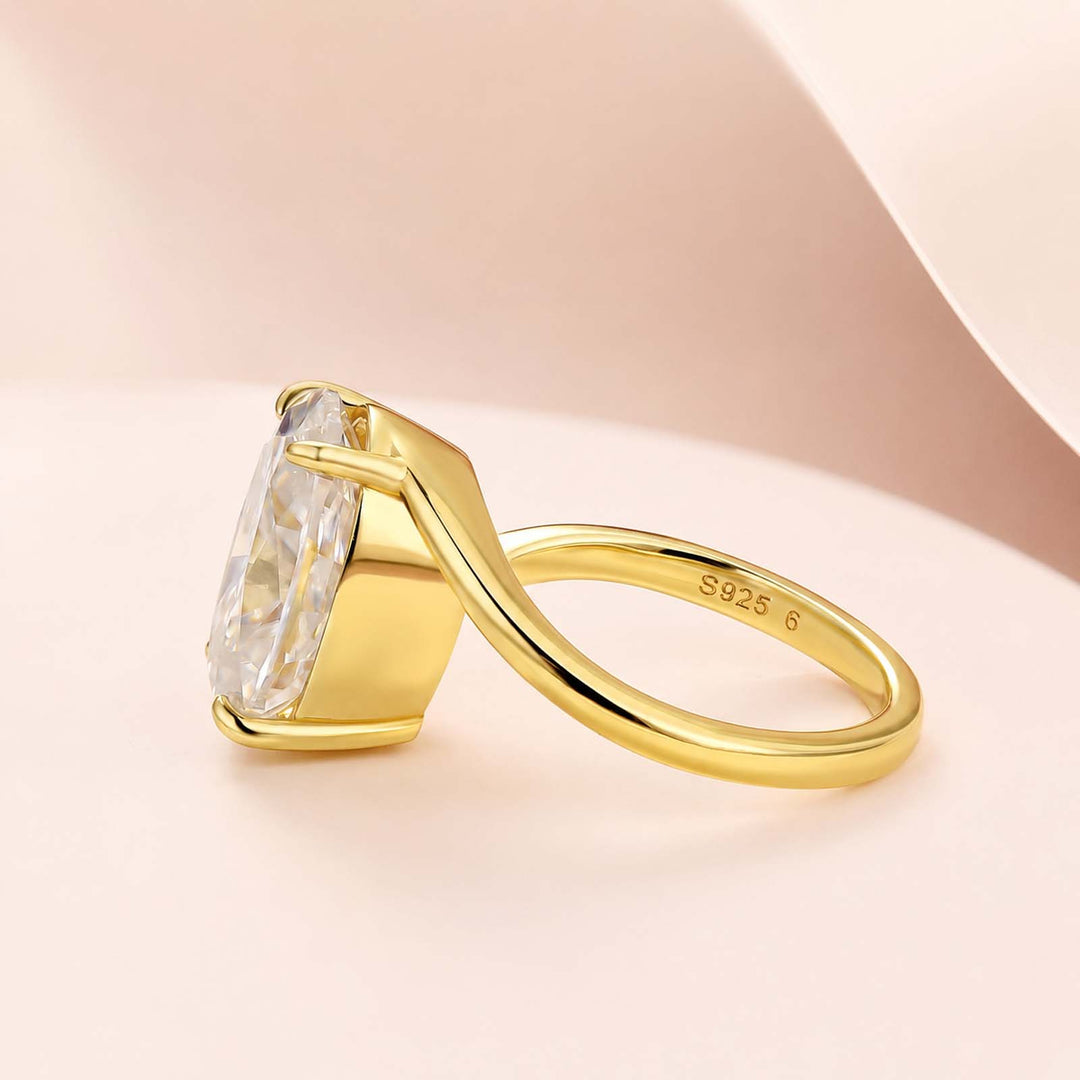 Bypass 2.0Ct/5.5 Ct Oval Cut Solitaire Engagement Ring In 925 Sterling Silver