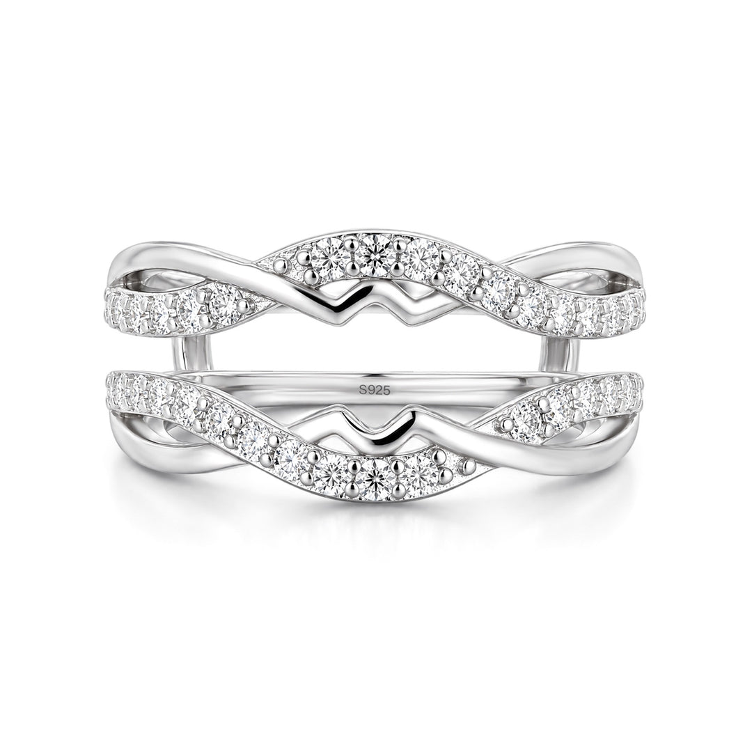 Moissanite 0.5Ct Round Cut Stackable Twisted Enhancer Band