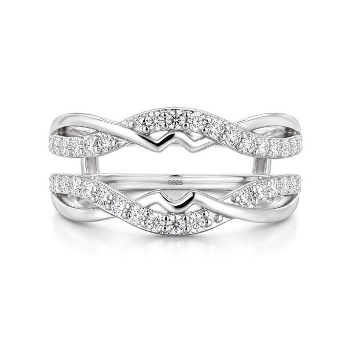 Moissanite 0.5Ct Round Cut Stackable Twisted Enhancer Band