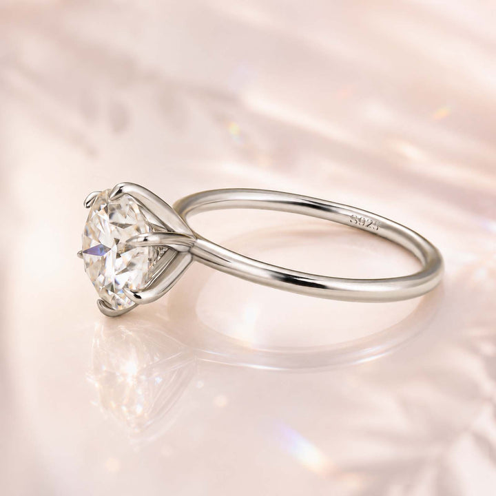 Rodiffy Moissanite 2.0 Ct ~ 4.0 Ct Round Cut 6 Prong Engagement Ring For Women