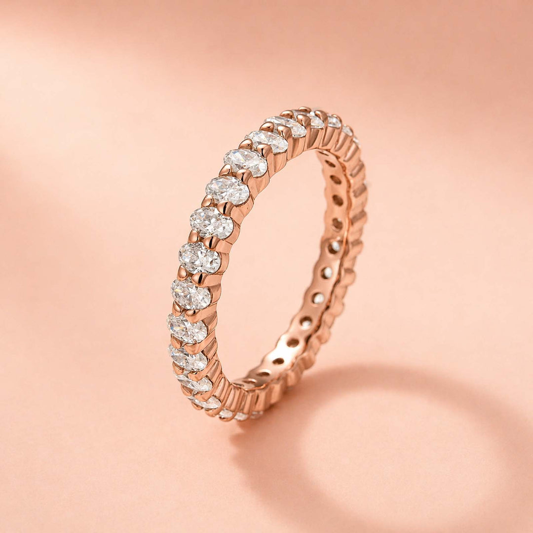 Rodiffy Moissanite 3.0 Ct Oval Cut Full Wedding Band for Women