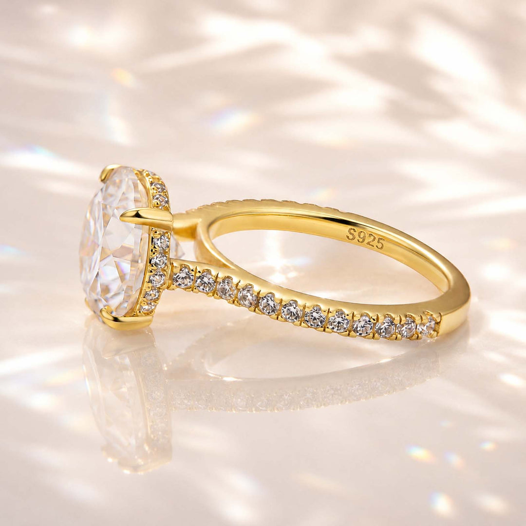 Rodiffy Moissanite 4.0 Ct Round Yellow Gold Engagement Ring