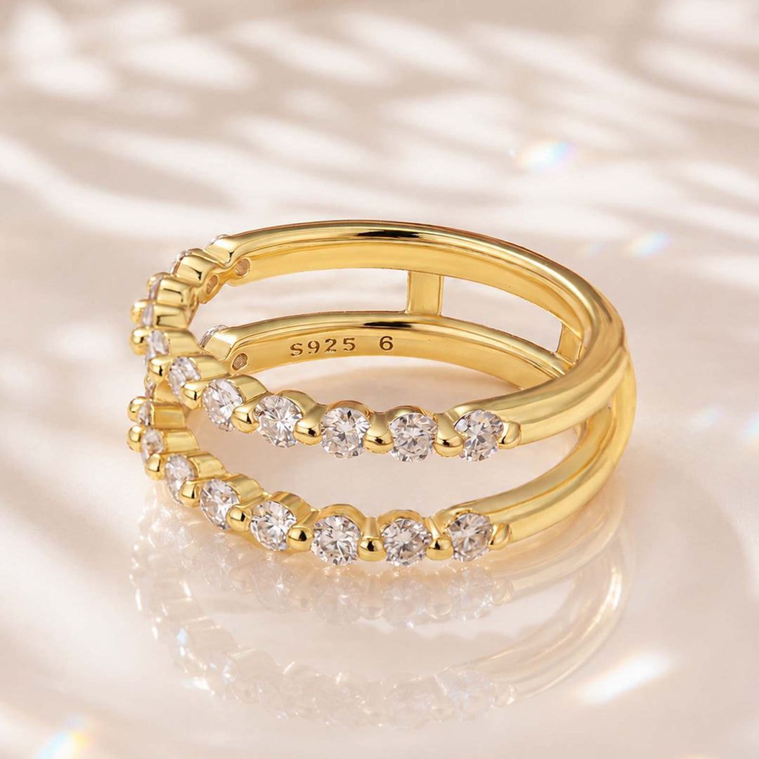 S925 Moissanite Classic 0.77Ct Round Cut Insert Wedding Band