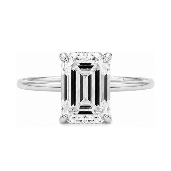 Rodiffy Moissanite 3.5 Ct Emerald Cut Solitaire Engagement Ring For Her