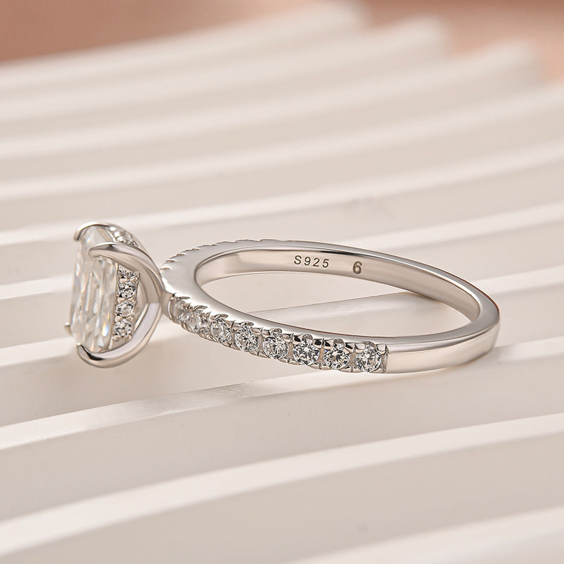 Rodiffy Moissanite 1.0Ct Radiant Cut White Gold Engagement Ring For Women
