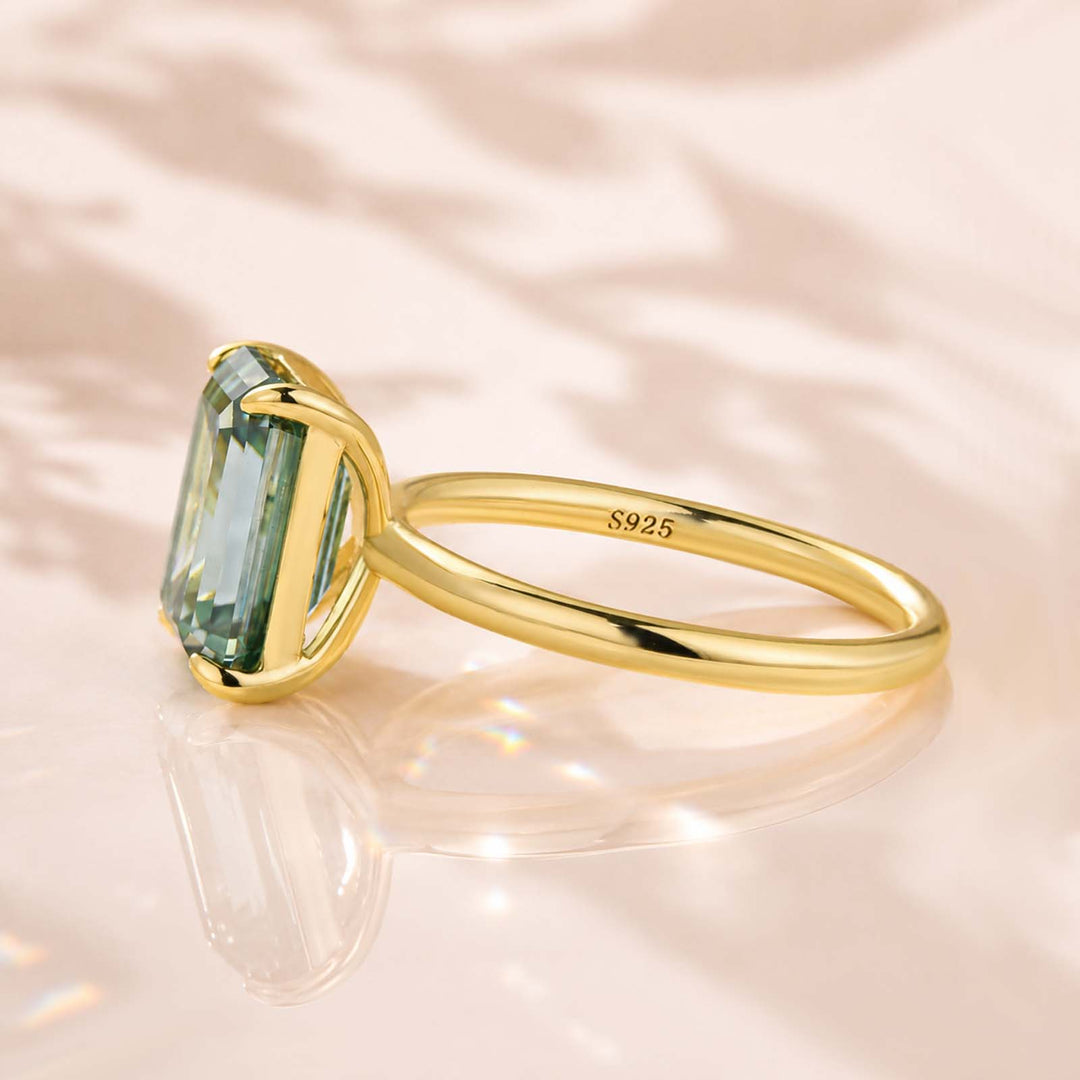 Rodiffy Moissanite 3.5 Ct Emerald Cut Solitaire Engagement Ring For Her