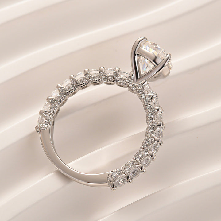 S925 Moissanite 2.0Ct Pear Cut White Gold Engagement Ring