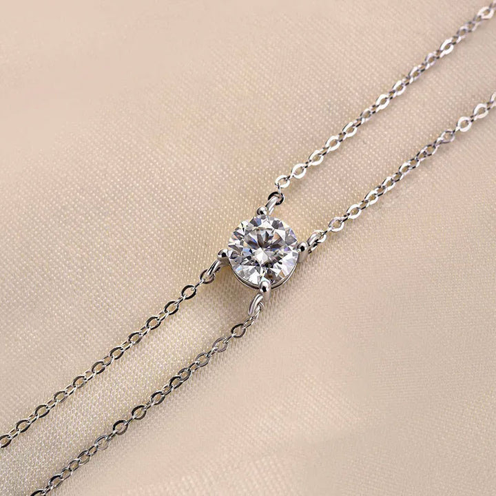 Rodiffy Moissanite 1.0 Ct 4 Prongs Round Cut Bracelet