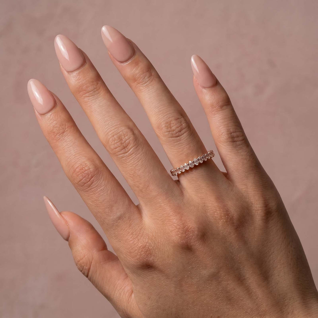 Rodiffy Moissanite 3.0 Ct Oval Cut Full Wedding Band for Women