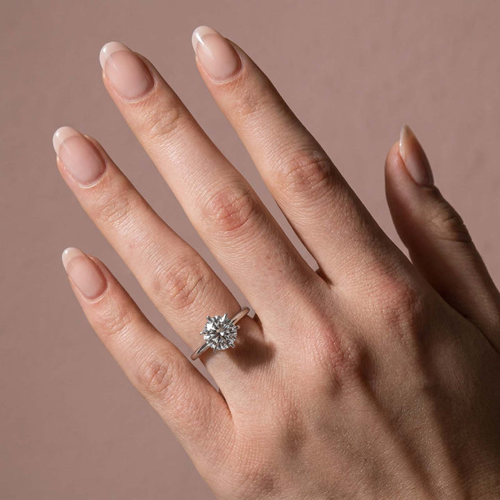 Rodiffy Moissanite 2.0 Ct ~ 4.0 Ct Round Cut 6 Prong Engagement Ring For Women