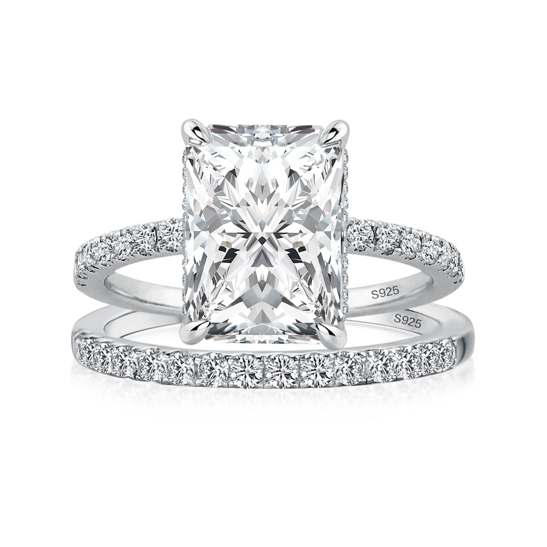 Rodiffy Moissanite 3.5 Ct Radiant Cut White Gold Wedding Ring For Women
