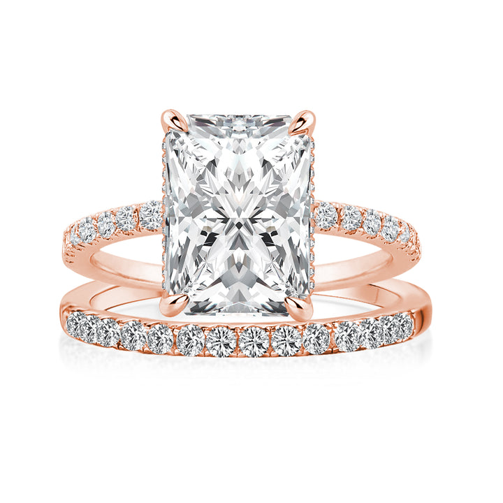 Rodiffy Moissanite 3.5 Ct Radiant Cut Rose Gold Wedding Ring For Women