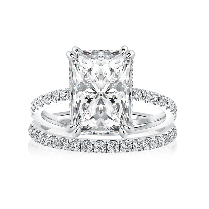 Rodiffy Moissanite 4.5 Ct Radiant Cut White Gold Wedding Ring For Women
