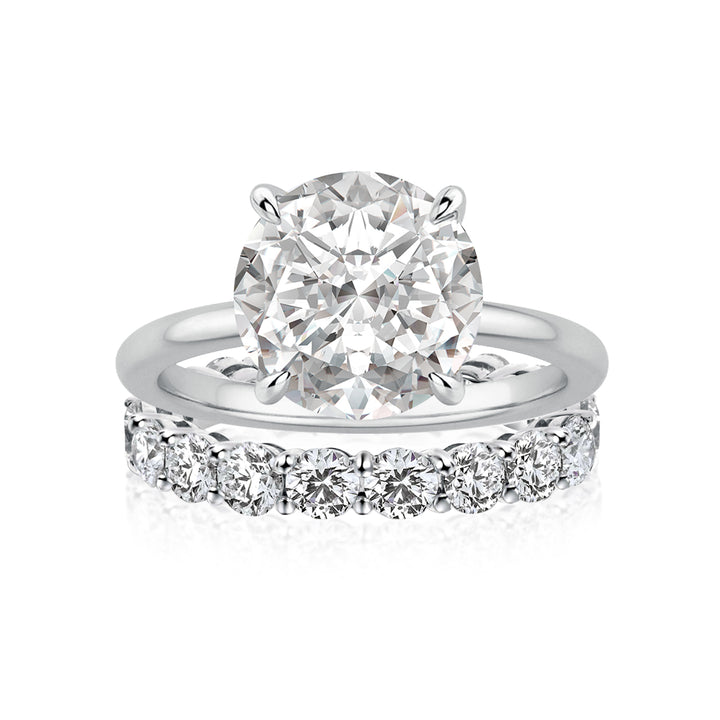 Moissanite S925 2.0Ct/4.0Ct Round Cut White Gold/Yellow Gold Wedding Ring Set