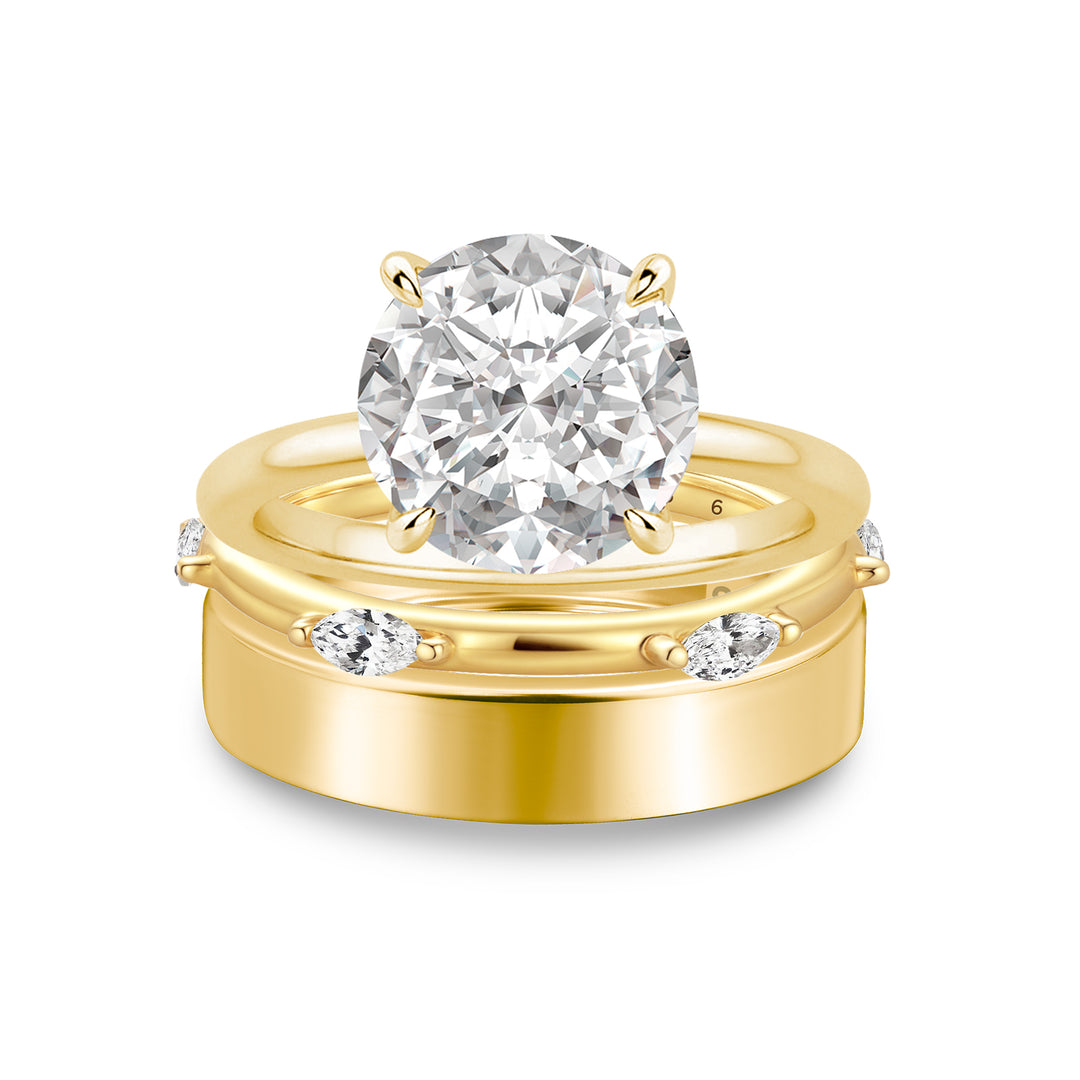 Moissanite 3PC 2.0Ct Classic Round Cut Wedding Ring Set For Women