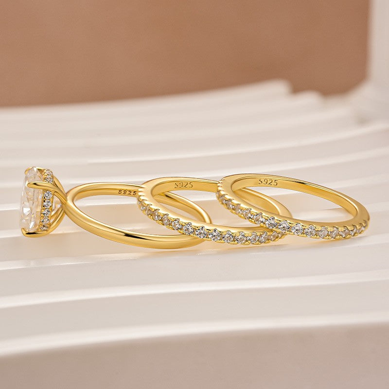 Rodiffy Moissanite 2.0 Ct Oval Cut Wedding Ring Set For Women