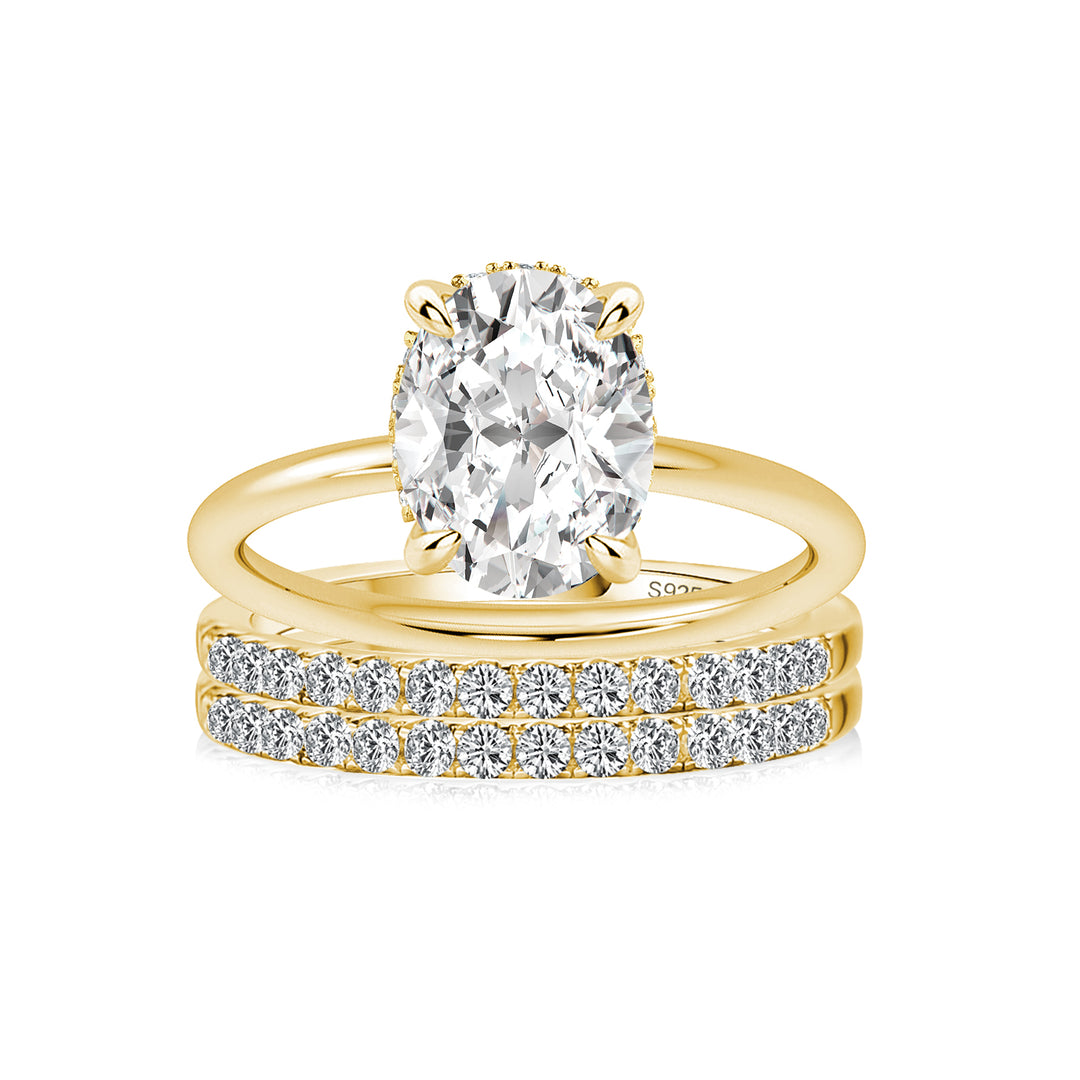 Rodiffy Moissanite 2.0 Ct Oval Cut Wedding Ring Set For Women