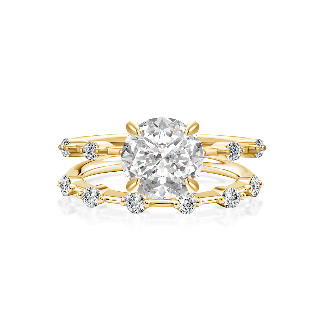Moissanite 2.0 Ct Round Cut Yellow Gold Wedding Ring For Women