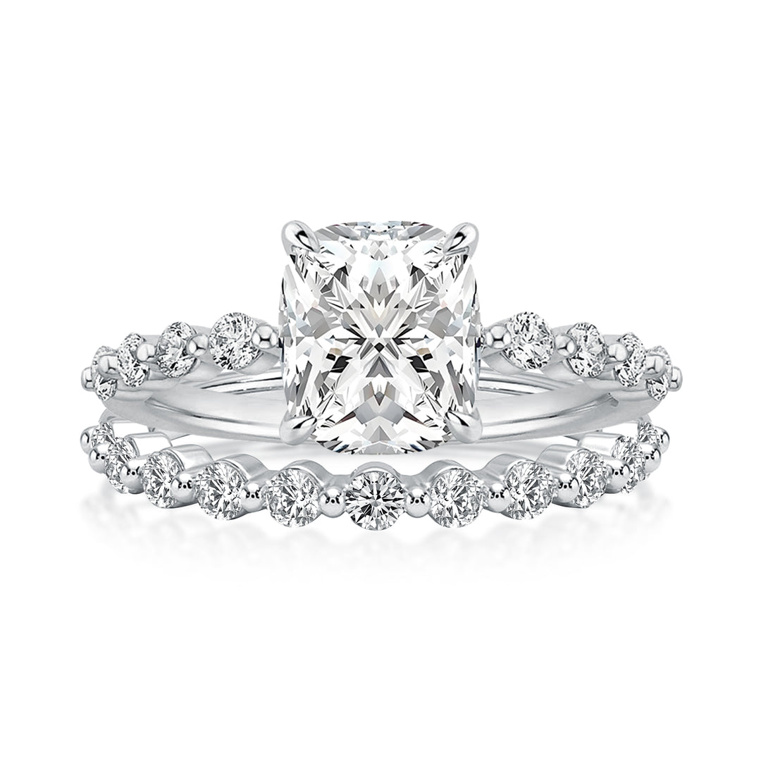 Rodiffy Moissanite 2.0 Ct Cushion Cut Wedding Ring Set For Women