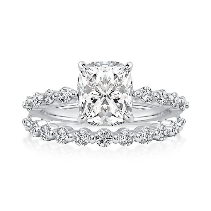 Rodiffy Moissanite 2.0 Ct Cushion Cut Wedding Ring Set For Women
