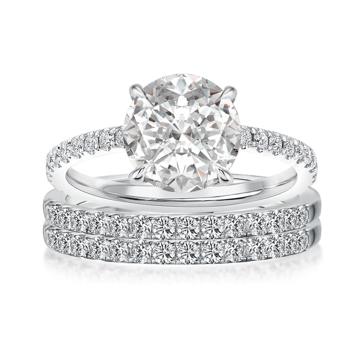 Rodiffy Moissanite 2.0 Ct Round Cut Wedding Ring Set For Women
