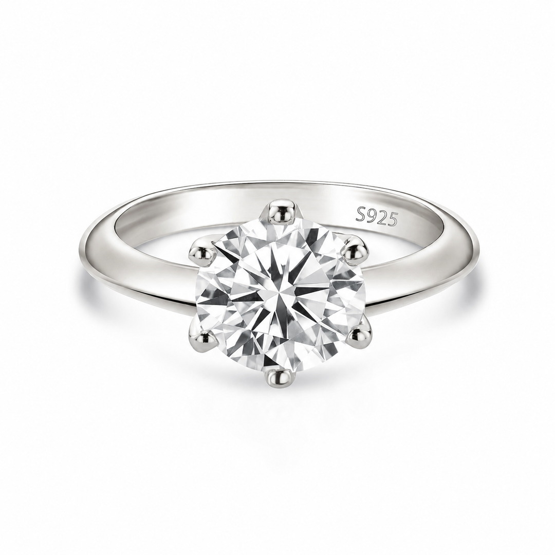 Rodiffy Moissanite 2.0 Ct ～3.0Ct Round Cut 6 Prong White Gold Engagement Ring