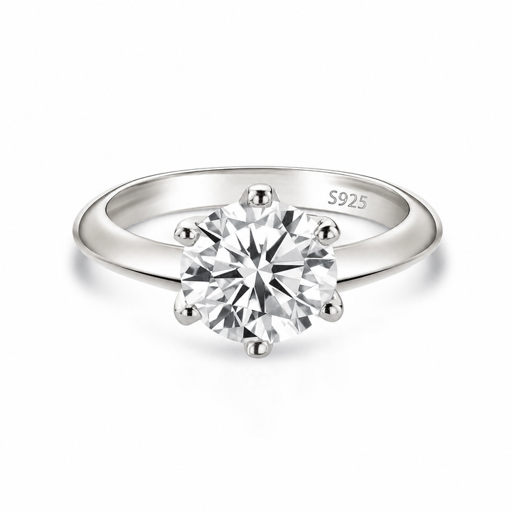 Rodiffy Moissanite 2.0 Ct ～3.0Ct Round Cut 6 Prong White Gold Engagement Ring