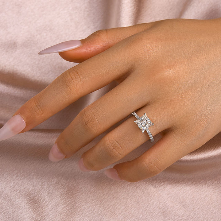 Rodiffy Moissanite 2.0 Ct ～3.0 Ct Square Princess Cut Bridal Ring