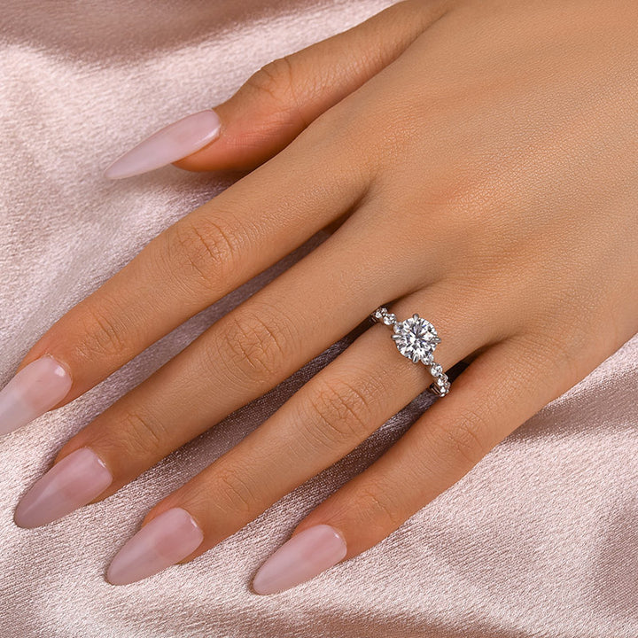 Rodiffy Moissanite 2.0 Ct White Gold Promise Bridal Ring