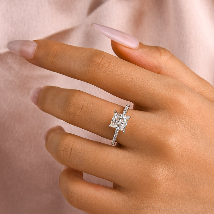 Rodiffy Moissanite 2.0 Ct ～3.0 Ct Square Princess Cut Bridal Ring