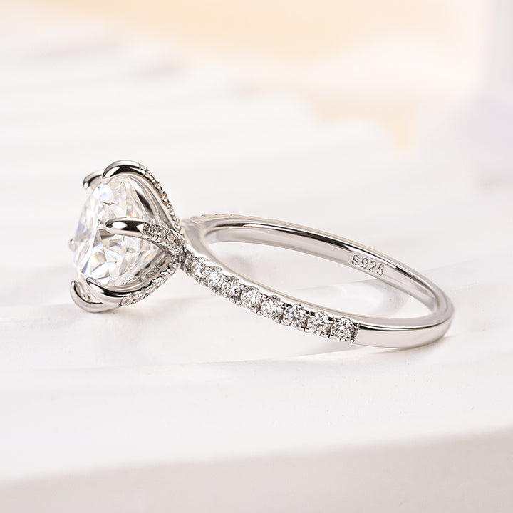 Rodiffy Moissanite 2.0 Ct ～4.0 Ct Round Cut 6 Prong Promise Rings For Women