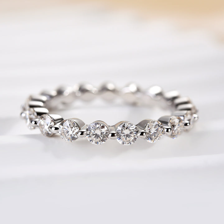 Rodiffy Moissanite 1.0 Ct～ 1.5 Ct Round Cut White Gold Anniversary Ring
