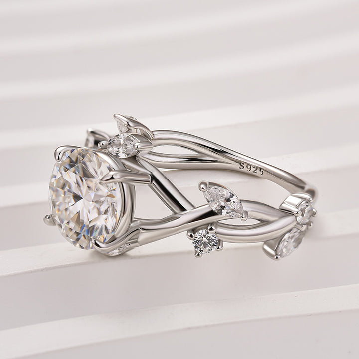 Rodiffy Moissanite 2.0 Ct Vintage Vine Design Engagement Ring