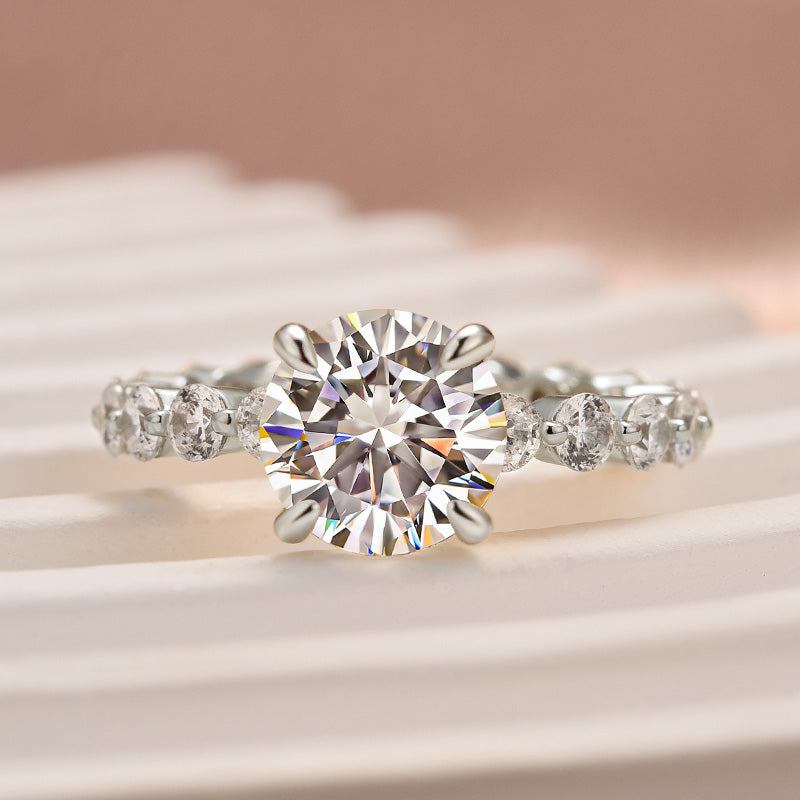 Rodiffy Moissanite 2.0 Ct White Gold Promise Bridal Ring